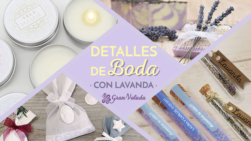 detalles de boda con lavanda