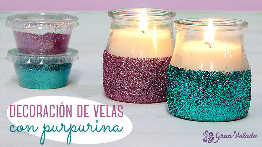 decoracion de velas con purpurina post