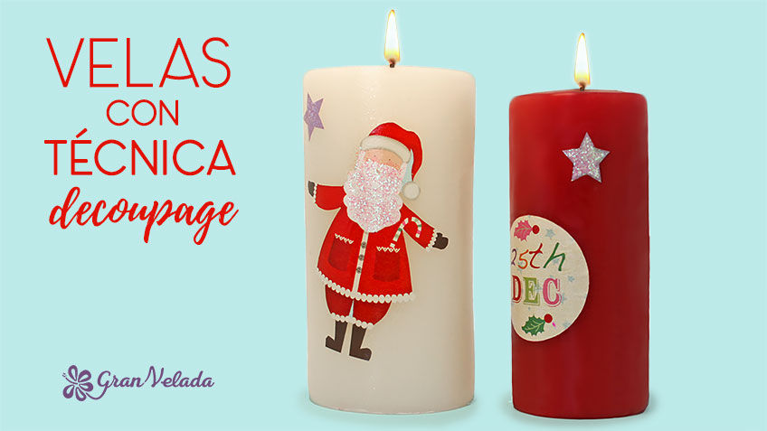 velas con tecnica decoupage post