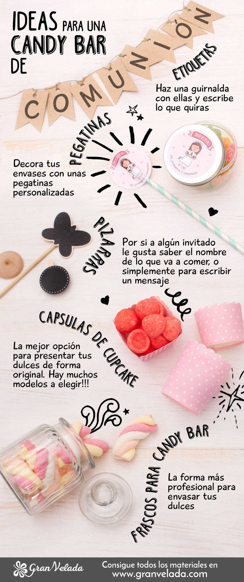 Como hacer candy bar comunion