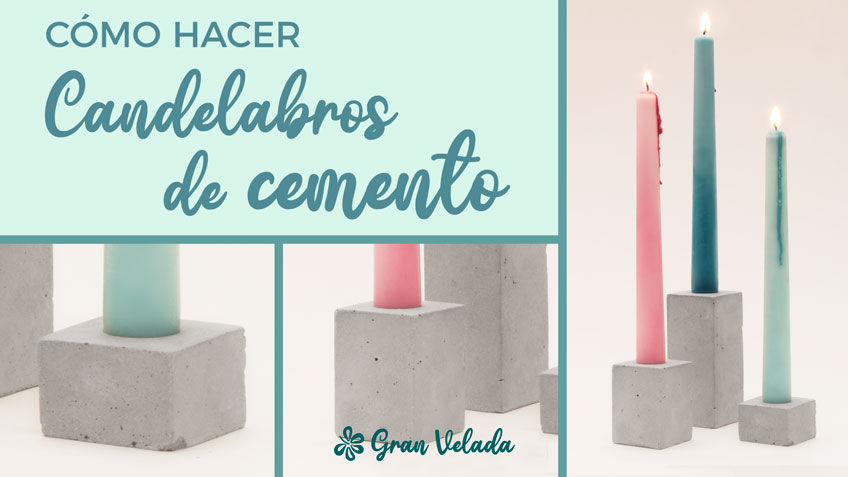 como hacer candelabros de cemento