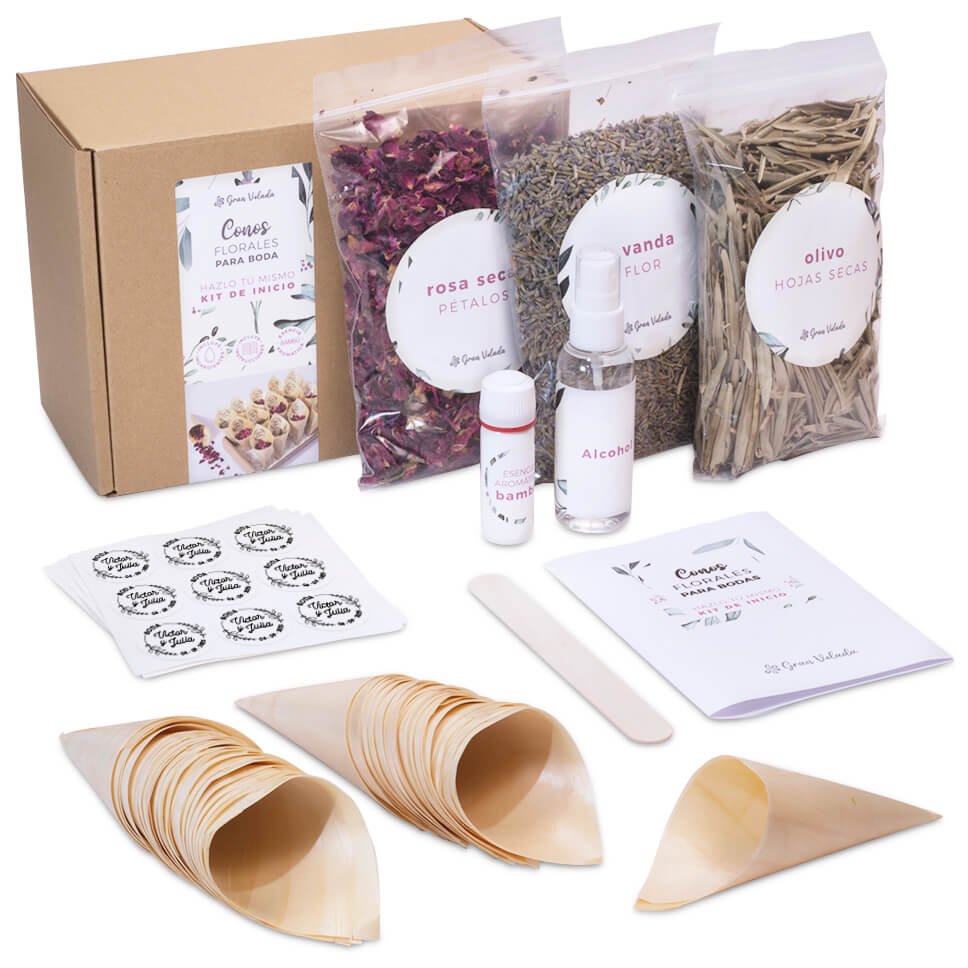 kit de conos florales para bodas2